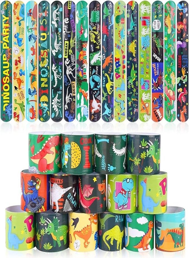 SILLYME 12pc slap bands for kids - Return Gifts Birthday Party For Kids - Best Birthday Return Gift For Kids 6-12 - return gift for kids age 6-10 10-12 (dinosaur theme 12pc) - Image 1